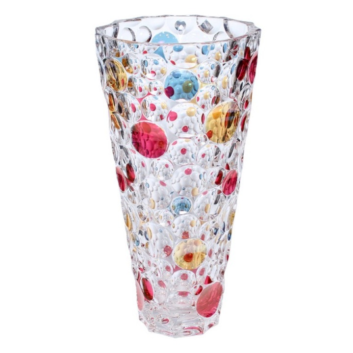 Vaza decorativa Lisboa, Bohemia 1845, Cristal, 31 cm, Multicolor
