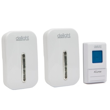 Sonerie wireless Delight, cu 2 receptoare, 36 tonuri, 12V, 50-80dB, 100m, Alb Sonerie wireless Delight, cu 2 receptoare, 36 tonuri, 12V, 50-80dB, 100m, Alb