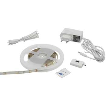 Banda LED cu senzor de proximitate Phenom, 4.8W, 360 lm, 12V, lumina calda, 2m Banda LED cu senzor de proximitate Phenom, 4.8W, 360 lm, 12V, lumina calda, 2m