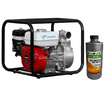Motopompa de apa curata Profesionala AGT WP 20 HKX cu Honda GX 160, 5.5 CP, inaltime refulare 32m, adancime aspiratie 8m, debit 28 m3/h + Cadou 1l ulei motor AgroPro Motopompa de apa curata Profesionala AGT WP 20 HKX cu Honda GX 160, 5.5 CP, inaltime refulare 32m, adancime aspiratie 8m, debit 28 m3/h + Cadou 1l ulei motor AgroPro