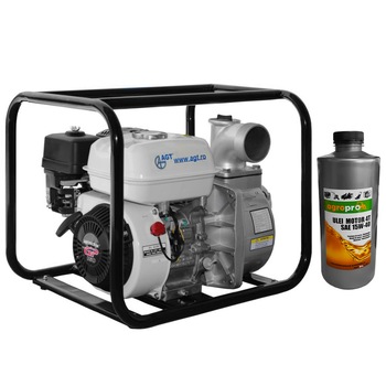Motopompa de apa curata, AGT WP 30 HKX cu Honda GP 160, 5.5 CP, inaltime refulare 32m, adancime aspiratie 8m, debit 60 m3/h + Cadou 1l ulei motor AgroPro Motopompa de apa curata, AGT WP 30 HKX cu Honda GP 160, 5.5 CP, inaltime refulare 32m, adancime aspiratie 8m, debit 60 m3/h + Cadou 1l ulei motor AgroPro