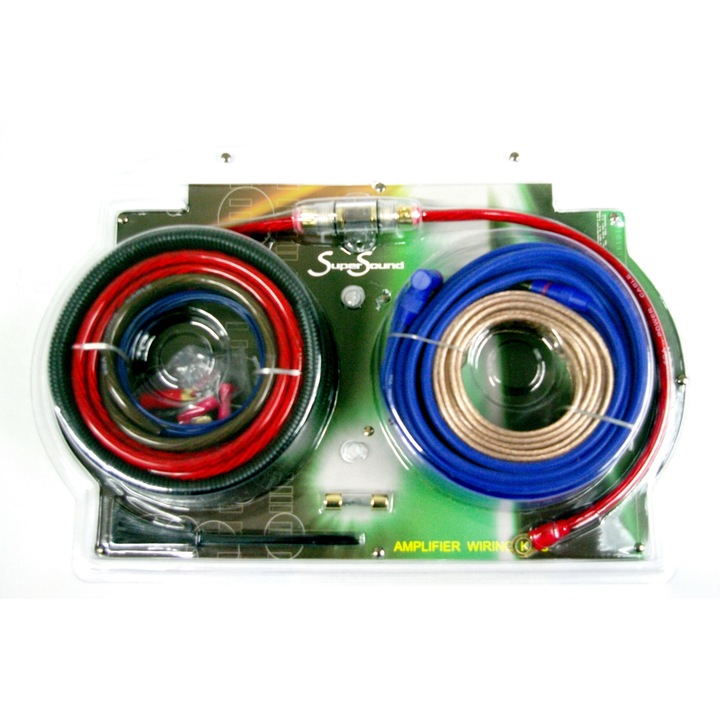 Kit Cabluri SuperSound GA8 pentru conectare Boxe, Subwoofere, Amplificatoare Auto, 8AWG (8,4 mm2)