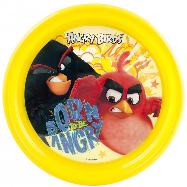 Farfurie plastic Angry Birds, Lulabi, Galben