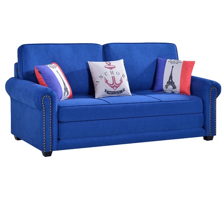 Canapea extensibila Kring Mondo material textil, 3 locuri, 150x87x99-150 cm, Albastru
