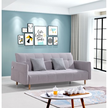 Canapea extensibila Kring Maia, 3 locuri, 217 x 96 x 91 cm, Gri Canapea extensibila Kring Maia, 3 locuri, 217 x 96 x 91 cm, Gri