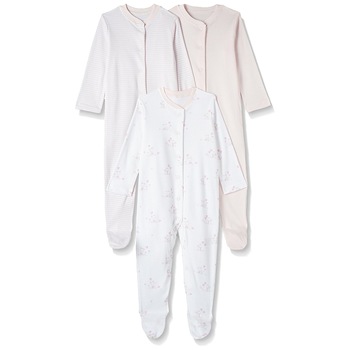 Mothercare - Pijamale body all-in-one, 3 buc, Light Pink Mothercare - Pijamale body all-in-one, 3 buc, Light Pink
