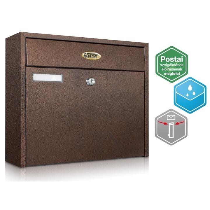 Trezor Postaláda Kültéri fekvő antik bronz