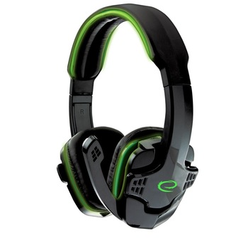 Casti gaming stereo cu microfon si control volum RAVEN Verde fir textil 2m 2 x jack 3.5mm Casti gaming stereo cu microfon si control volum RAVEN Verde fir textil 2m 2 x jack 3.5mm