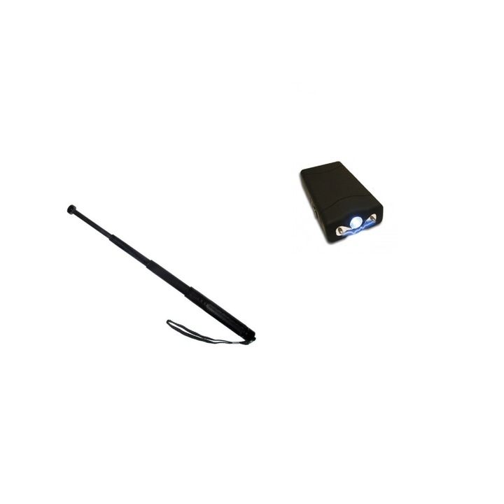 Pachet autoaparare format din electrosoc TW- 800 si baston telescopic