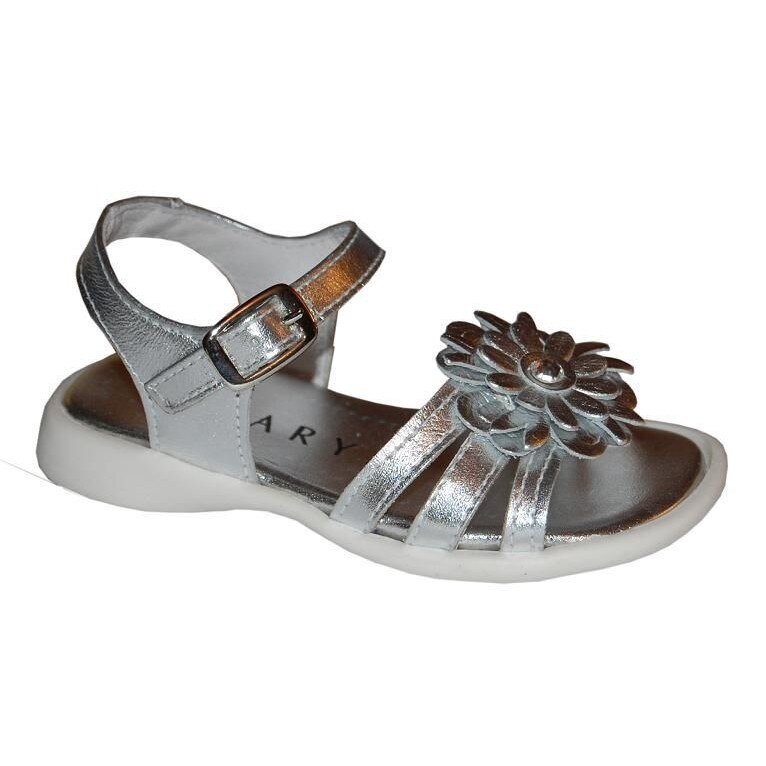 Sandale 6027 din piele, Clarys, Argintiu