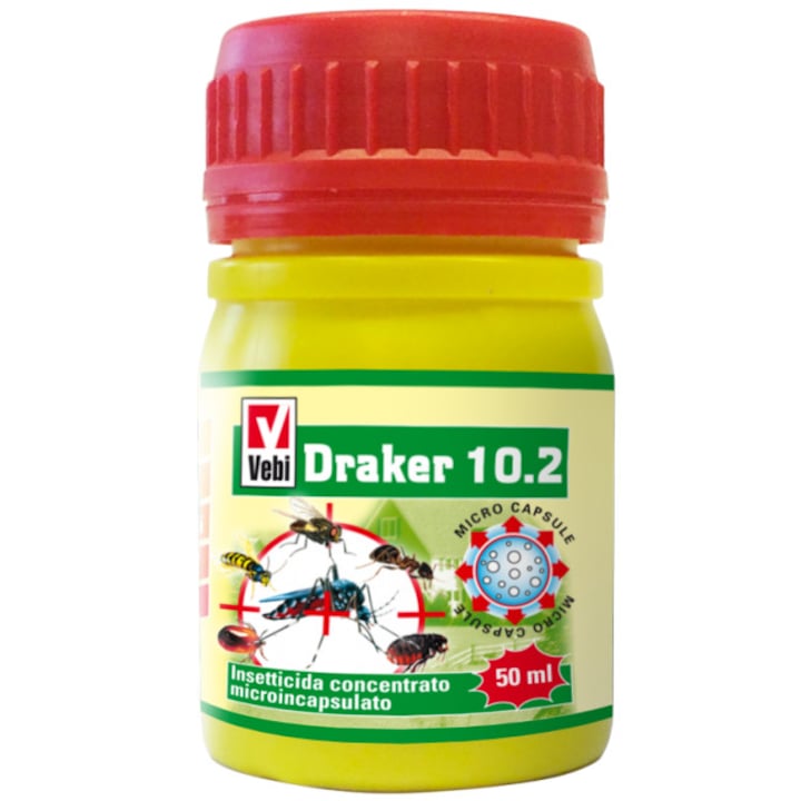 Insecticid profesional Draker 10.2 anti gandaci, furnici, muste, tantari 50 ml