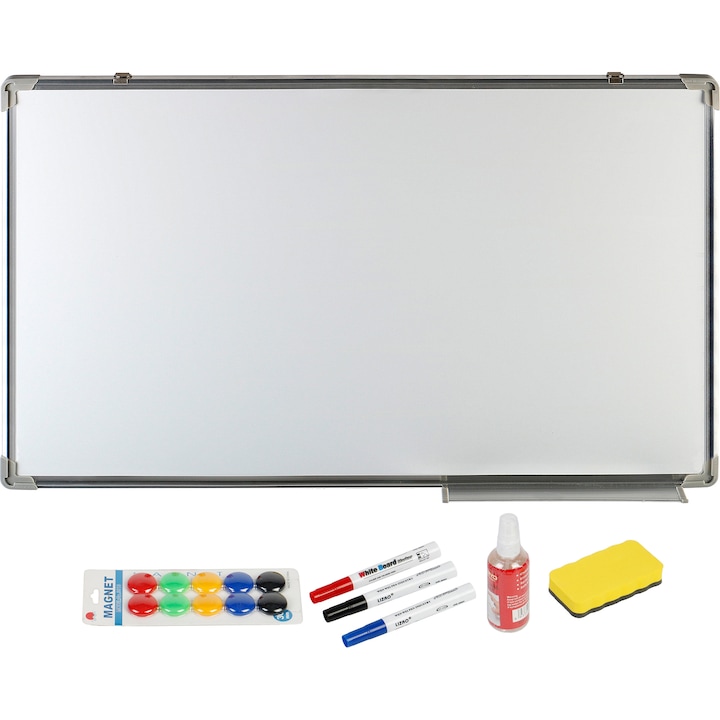 Конферентна дъска whiteboard A+, Магнитна, 600 x 900 мм и аксесоари, маркер, гъба, спрей, магнити