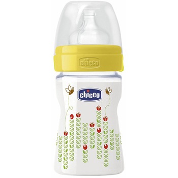 Biberon Chicco WellBeing PP Unisex cu Tetina Silicon 150 ml Biberon Chicco WellBeing PP Unisex cu Tetina Silicon 150 ml