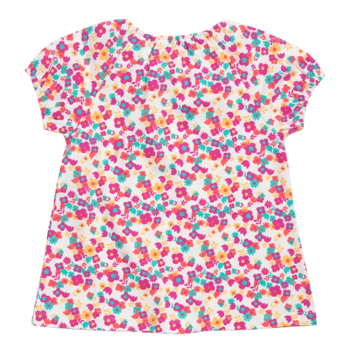 Top cu model floral bumbac organic, Multicolor, 110 CM