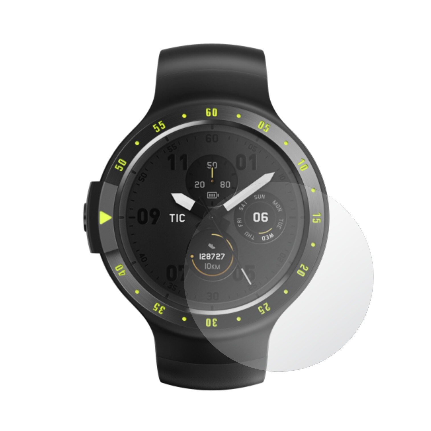 Set 2 Folii Protectie Ecran, Acoperire Totala, Adezive si Foarte Flexibile, Invisible Skinz Ultra-Clear AutoRegeneranta pentru Smartwatch Mobvoi Ticwatch S