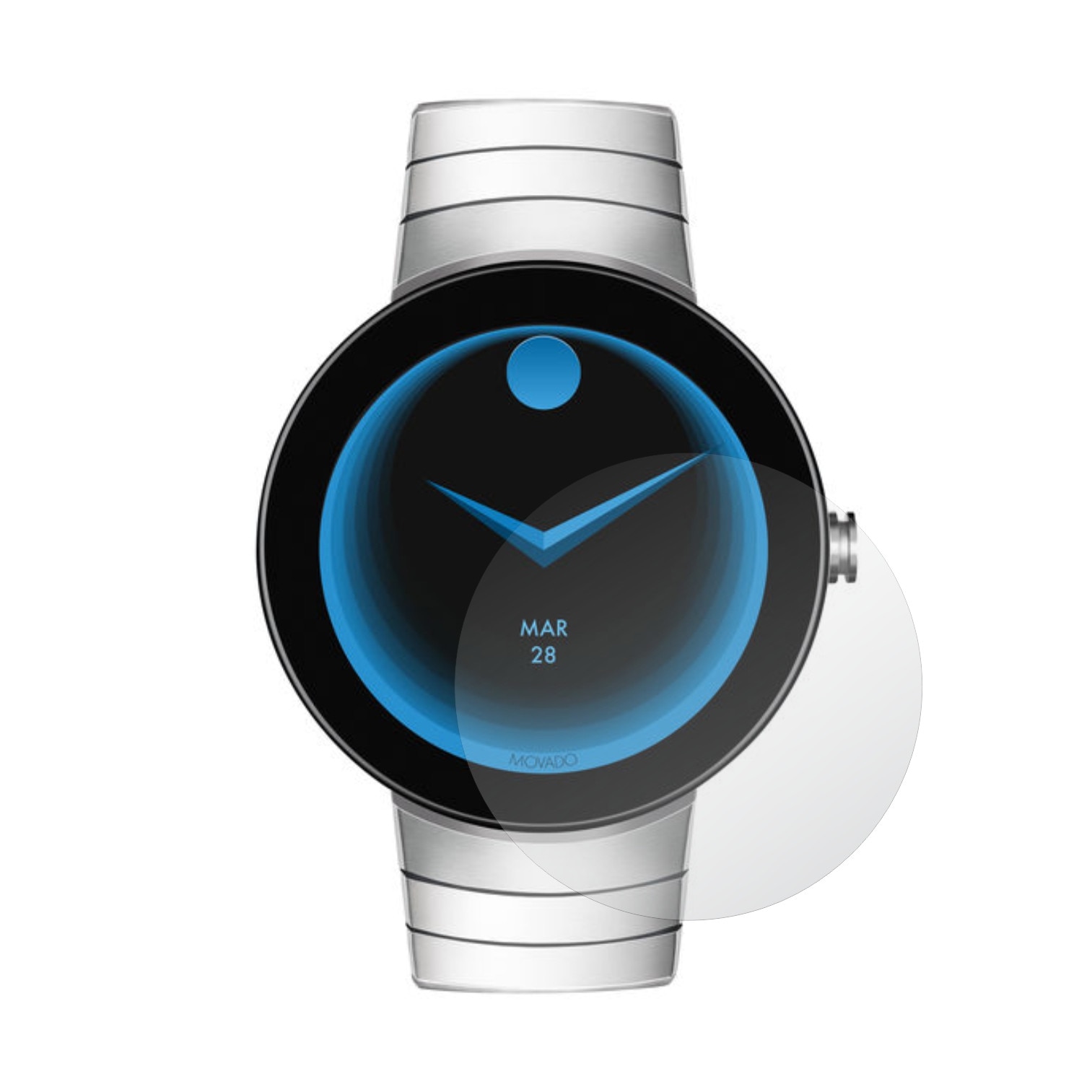 Set 4 Folii Protectie Ecran, Acoperire Totala, Adezive si Foarte Flexibile, Invisible Skinz Ultra-Clear HD pentru Smartwatch Movado Connect