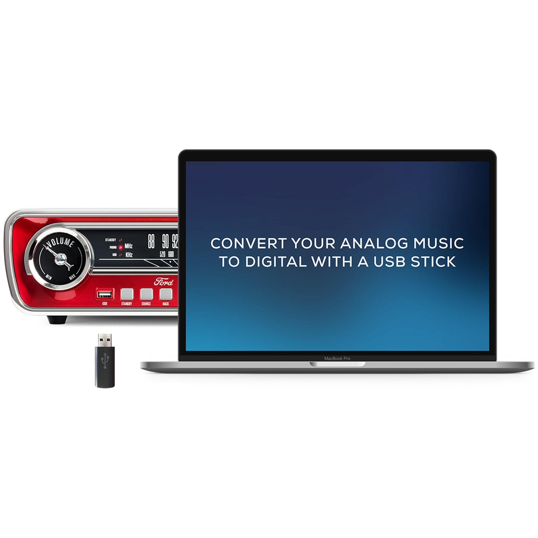Pick-up ION Audio MUSTANG LP - Combo 4 in 1, Mp3 Player, Radio