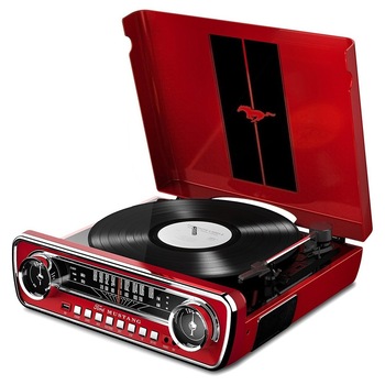 Pick-up ION Audio MUSTANG LP - Combo 4 in 1, Tuner AM/FM, AUX, USB, culoare Rosu Lucios Pick-up ION Audio MUSTANG LP - Combo 4 in 1, Tuner AM/FM, AUX, USB, culoare Rosu Lucios