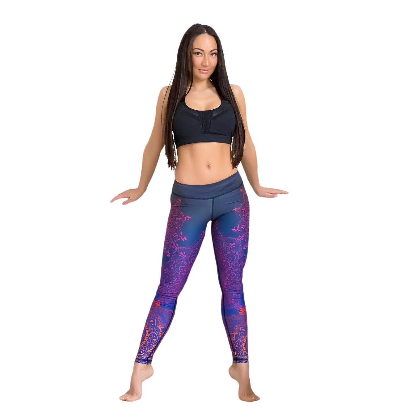 Leggings dama material climacool compresor , producator Nicci, model Mandala blue