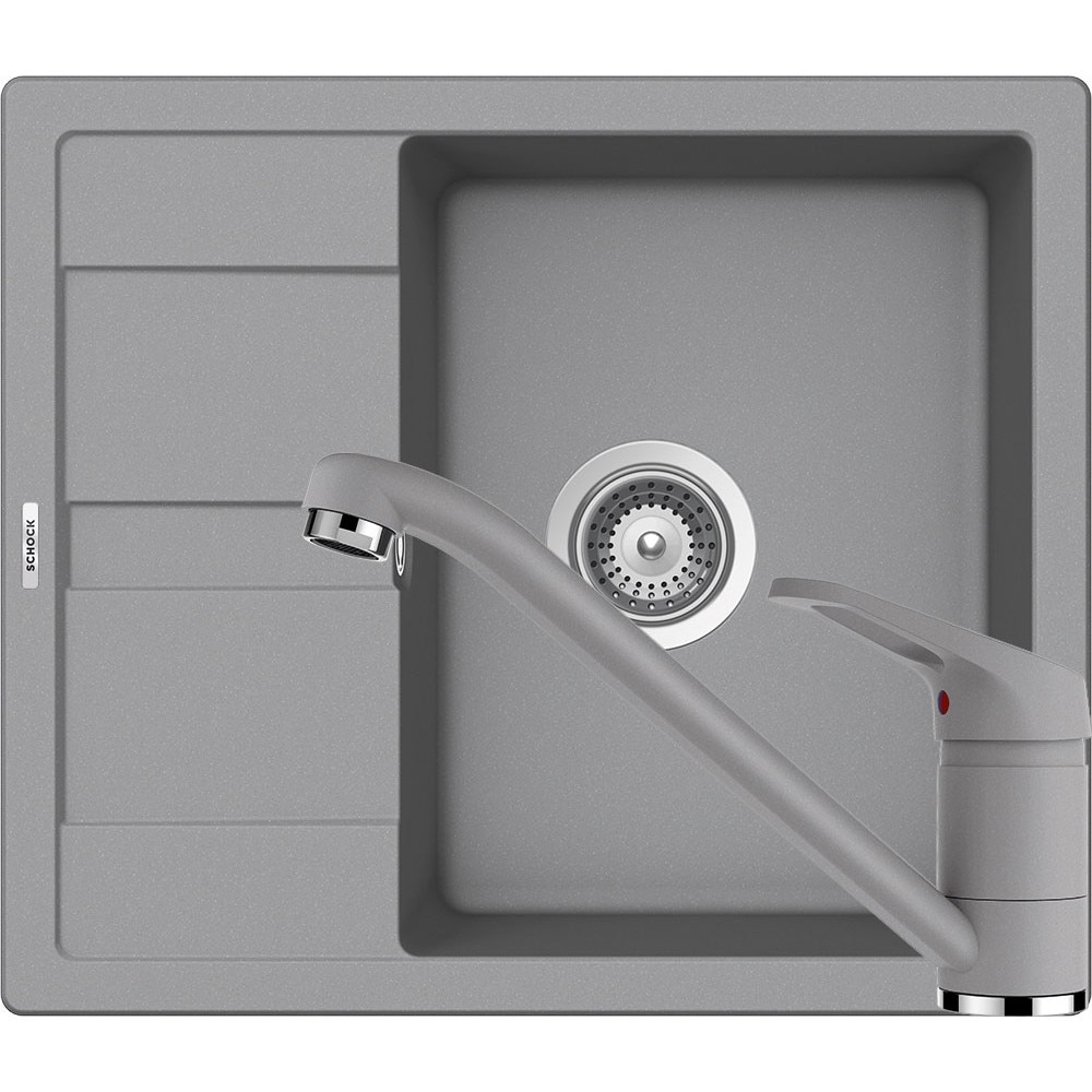 Kit chiuveta Schock Ronda D-100 580 x 500 mm si baterie Schock Cosmo Croma Cristalite