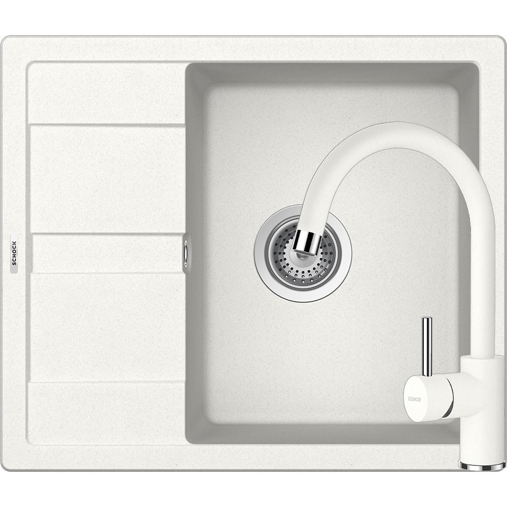 Kit chiuveta Schock Ronda D-100 580 x 500 mm si baterie Schock Plutos Alpina Cristalite