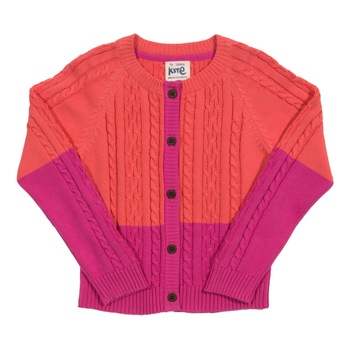 Cardigan in doua culori 100% bumbac organic, Roz-portocaliu, 122 CM Cardigan in doua culori 100% bumbac organic, Roz-portocaliu, 122 CM
