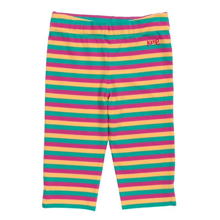 Pantaloni pana la genunchi cu dungi din bumbac organic, Multicolor, Multicolor