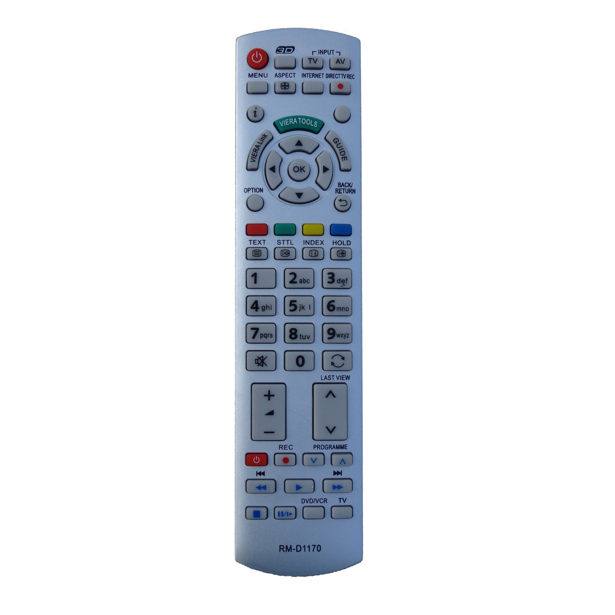Telecomanda pentru LCD/LED Panasonic RM-D1170, alba cu forma telecomenzii originale
