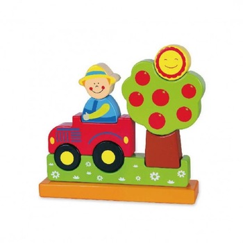 La ferma - puzzle magnetic, Puzzle magnetic din lemn, Jucarie educativa, 2 ani + La ferma - puzzle magnetic, Puzzle magnetic din lemn, Jucarie educativa, 2 ani +