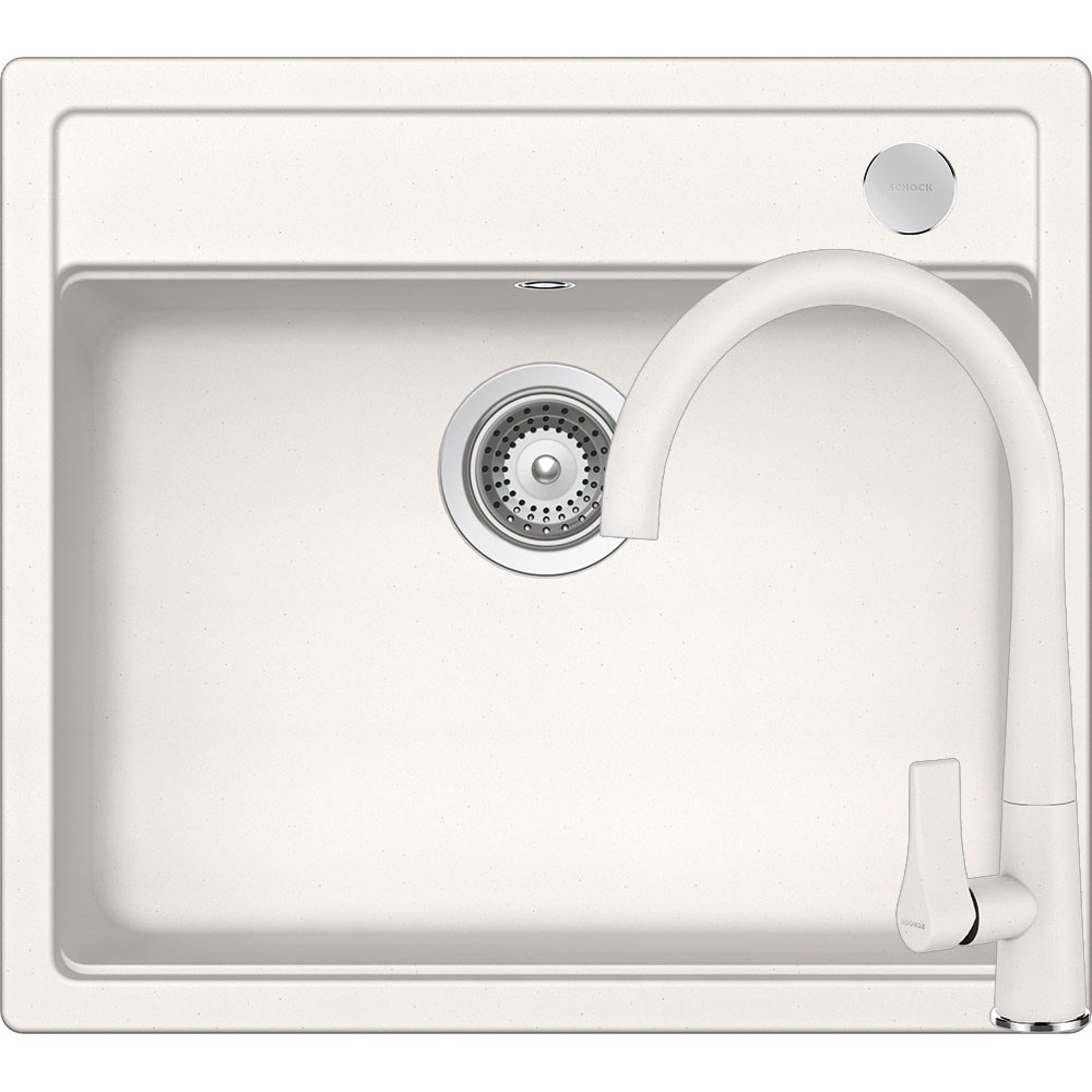 Kit chiuveta Schock Mono N-100 570 x 510 mm si baterie Schock Gota Polaris Cristadur