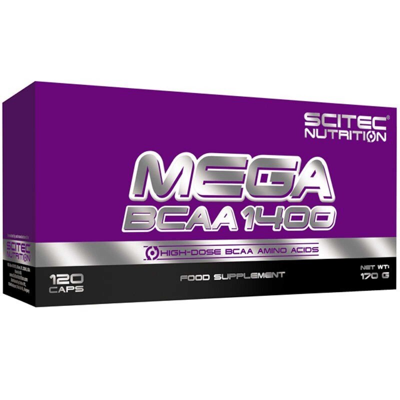 Mega BCAA 1400, 120 Capsule, Scitec Nutrition, BCAA cei mai importanti aminoacizi esentiali