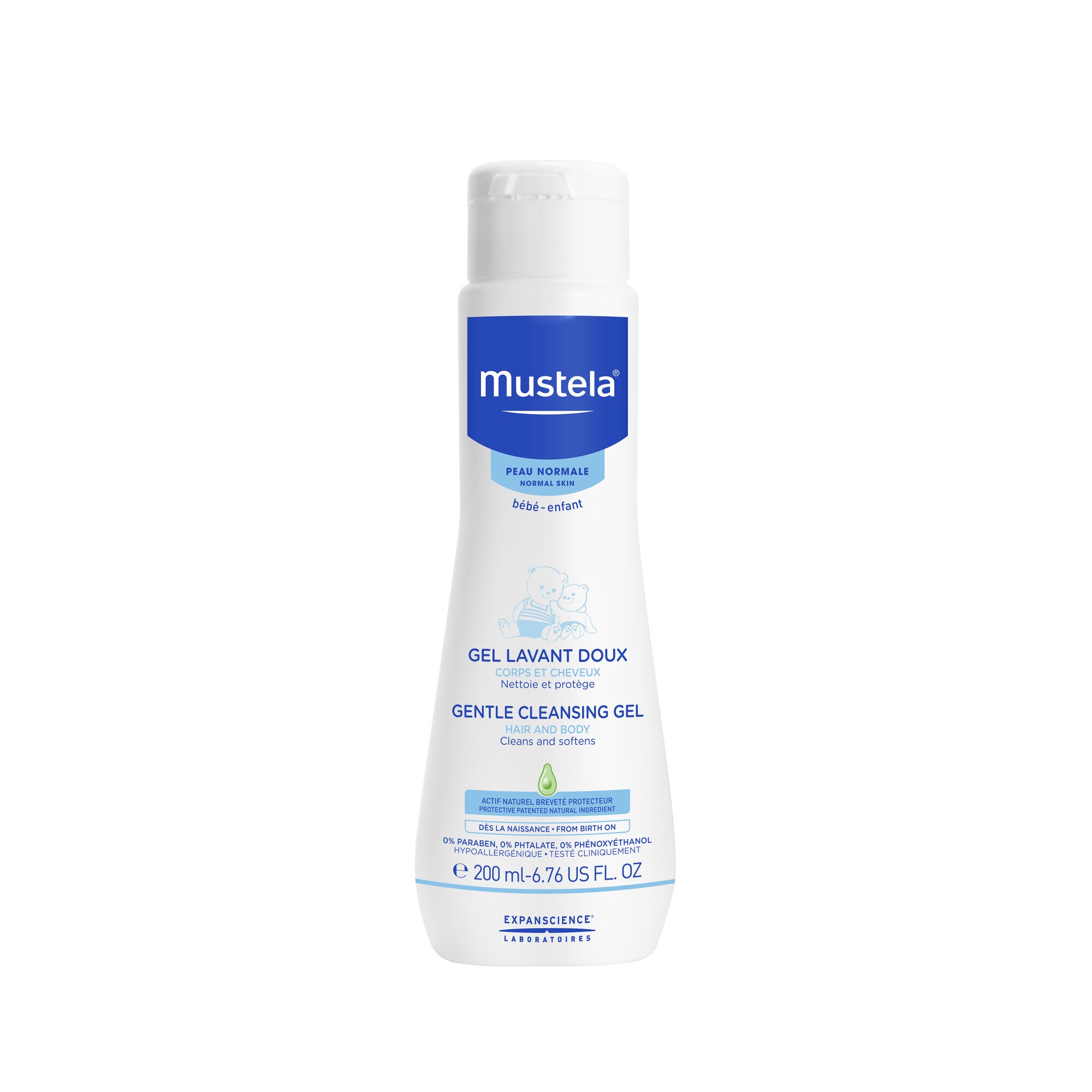 Gel de curatare pentru corp si par, piele normala, Mustela, 200ml