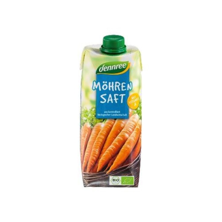 Suc de morcovi vegan bio, 500ml, Dennree