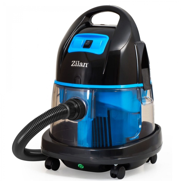 Aspirator cu filtrare prin apa si uscata ZILAN ZLN-8945, 2000W, 8 litri, Albastru / Negru