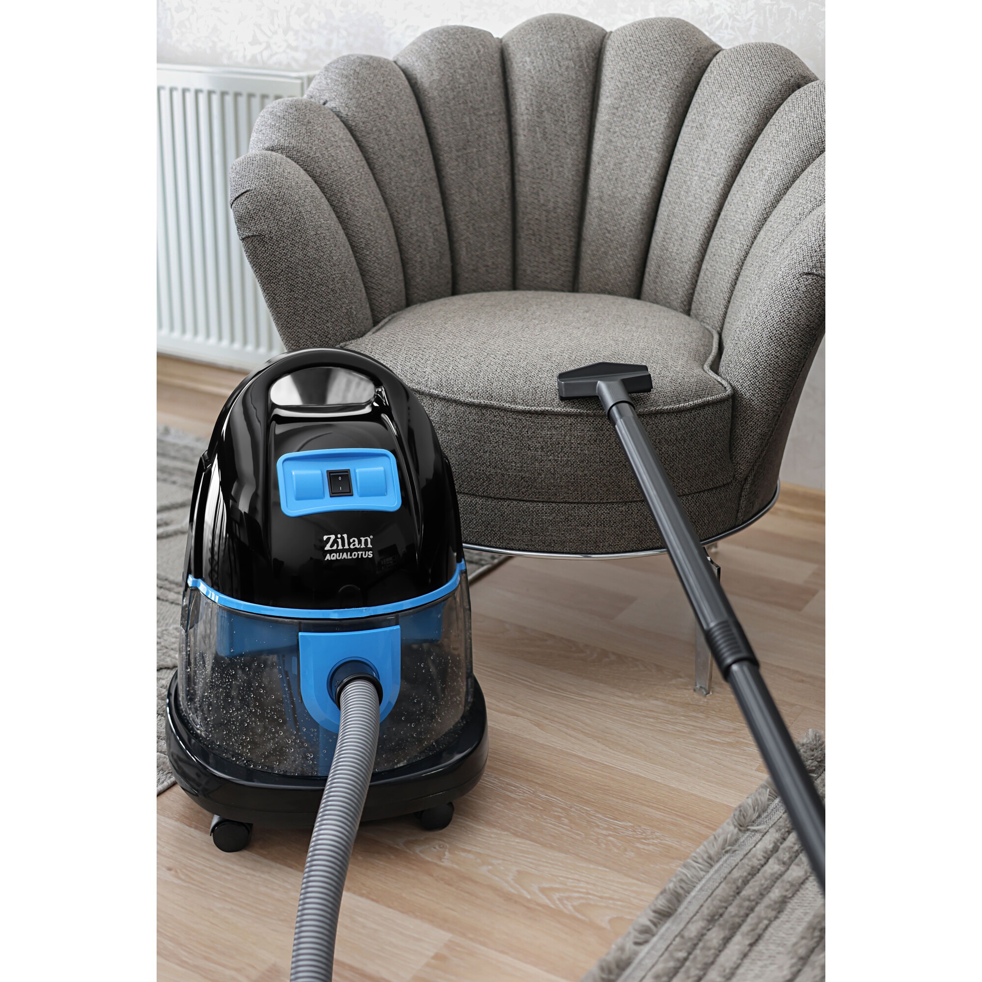 Aspirator ZILAN ZLN-8945 Albastru cu filtrare prin apa si uscata,2000W