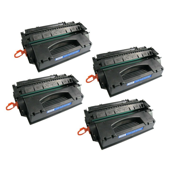 4 db kompatibilis festékkazetta készlete a HP LaserJet P 2056 D készülékhez [fekete] 4 x 6500 oldal. |CE505X / 05X|