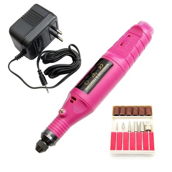 Freza unghii electrica Miley, 13000 rpm, 9W, 6 piese, Roz Freza unghii electrica Miley, 13000 rpm, 9W, 6 piese, Roz