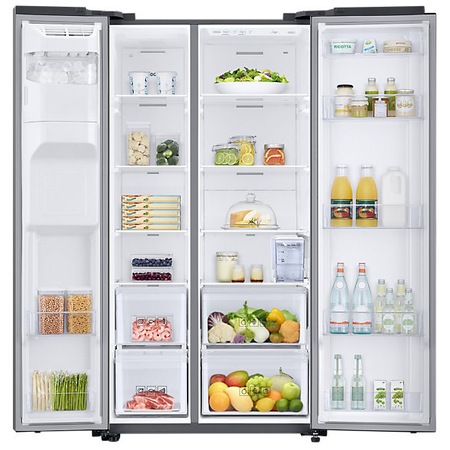 Side by side Samsung RS68N8321S9/EF 617 l, Clasa A++, Full No Frost, Twin Cooling, Compresor Digital Invertor, Display, Dispenser, H 178 cm, Inox