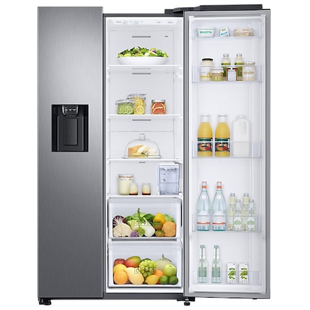 Side by side Samsung RS68N8321S9/EF 617 l, Clasa A++, Full No Frost, Twin Cooling, Compresor Digital Invertor, Display, Dispenser, H 178 cm, Inox