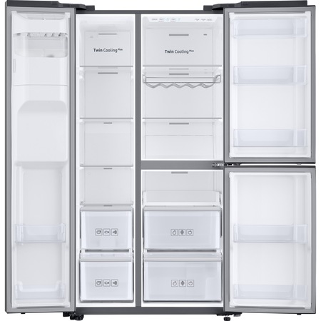 Side by side Samsung RS68N8650SL/EF, 608 l, Clasa A+, Full No Frost, Twin Cooling, Compresor Digital Invertor, Display, Dispenser, H 178 cm,Inox