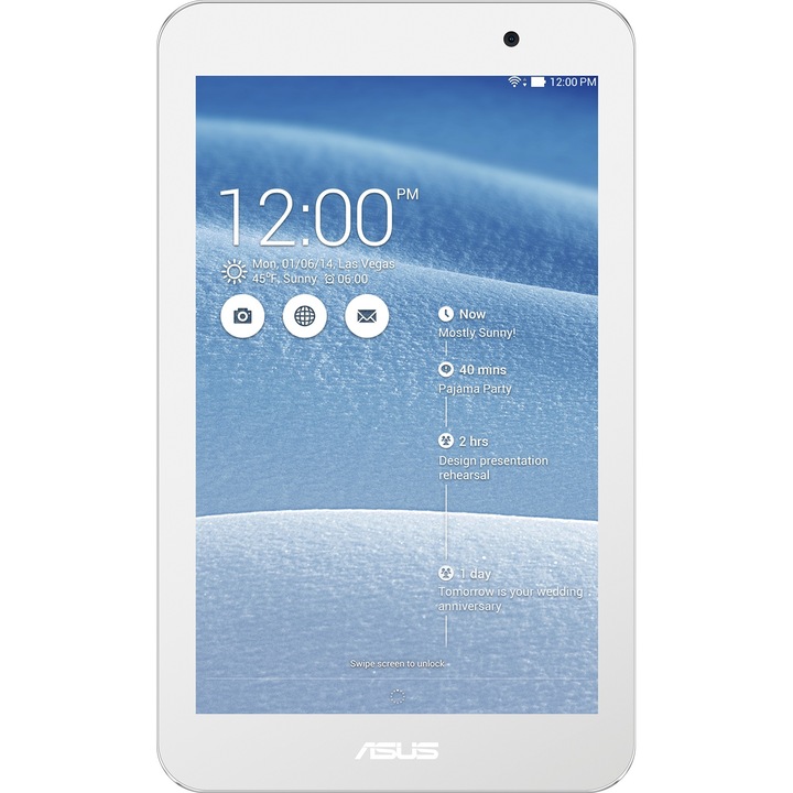 ASUS MeMO Pad 7 ME176CX-1B060A tablet Intel® Atom™ Z3745 Quad-Core 1.30GHz processzorral, 7", IPS, 1GB RAM, 16GB, Wi-Fi, Bluetooth 4.0, Android 4.4 KitKat, Fehér