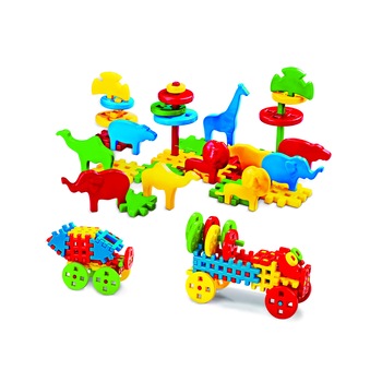 Set constructie, Marioinex, Set vafa cu animale 100 piese Set constructie, Marioinex, Set vafa cu animale 100 piese