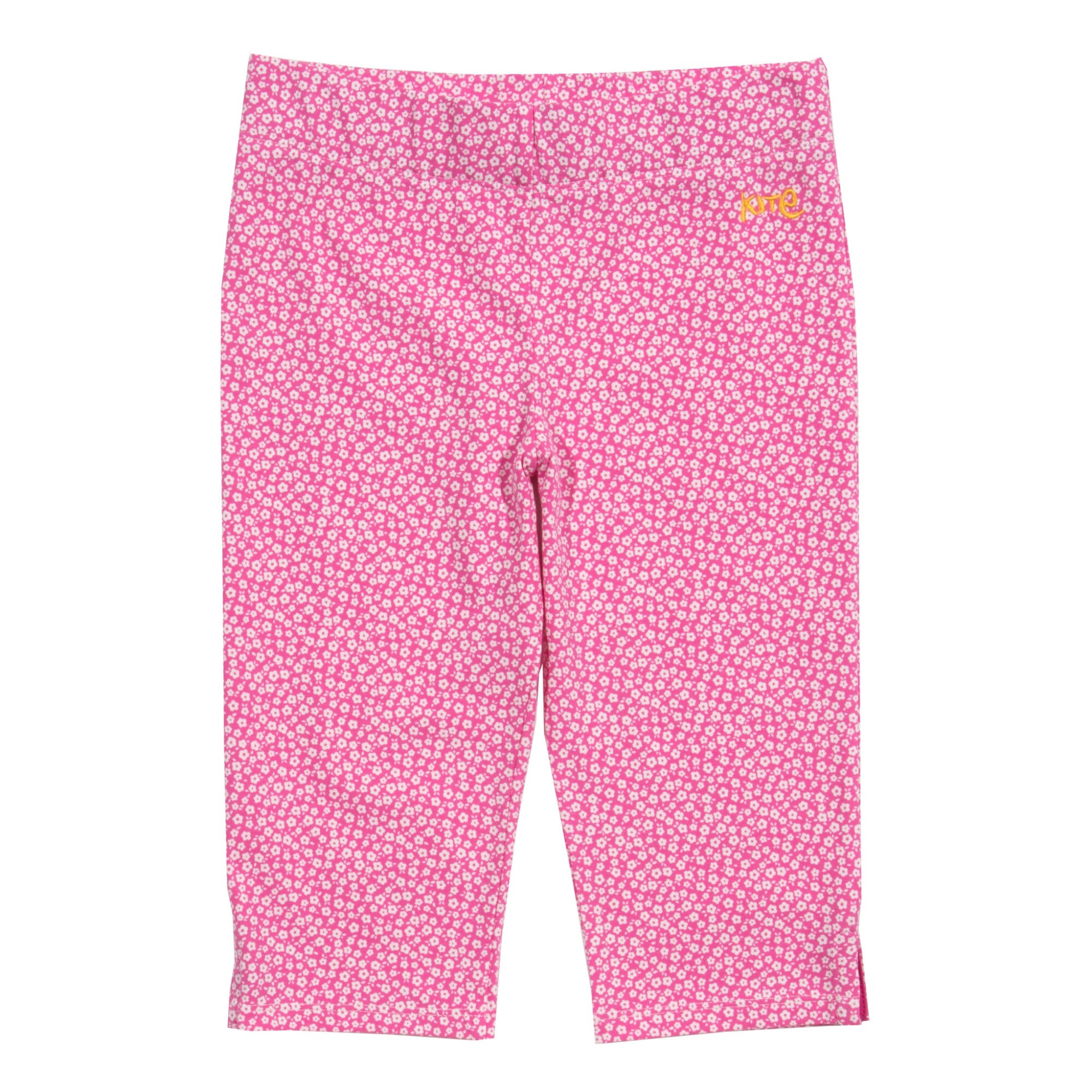 Pantaloni Ditsy pana la genunchi din bumbac organic, Roz, Roz