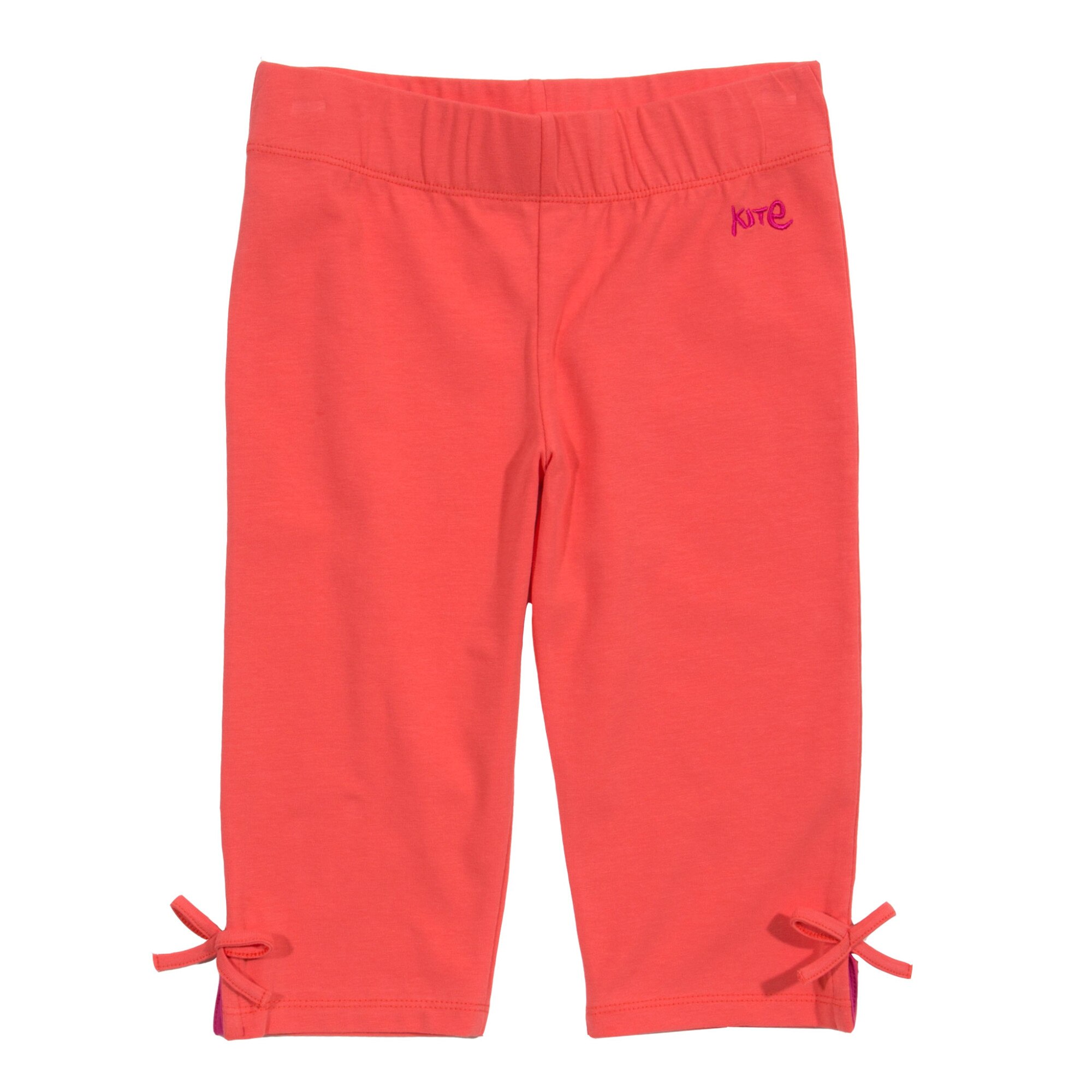 Pantaloni pana la genunchi cu funda bumbac organic, Corai, Corai