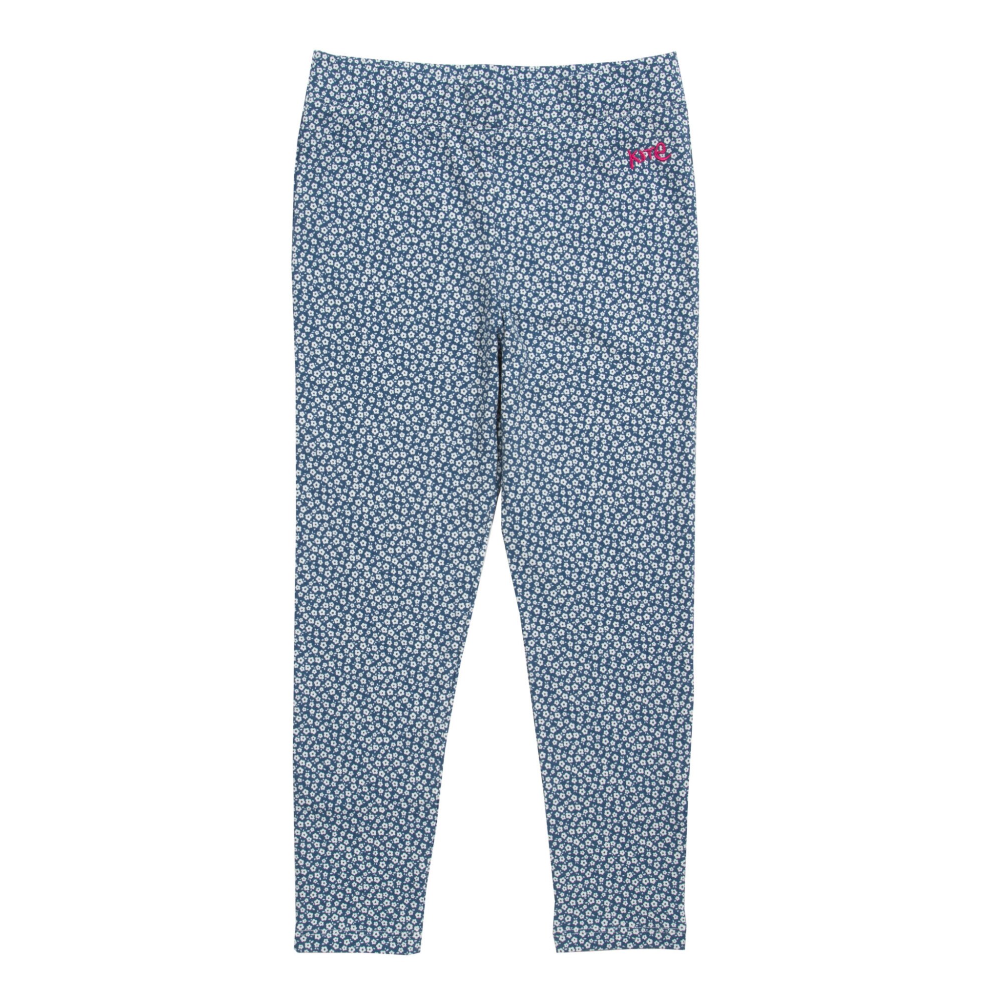 Pantaloni Ditsy bumbac organic, Albastru, Albastru
