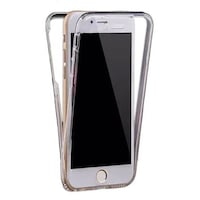 Husa protectie IMPORTGSM pentru Apple iPhone 6/6S Plus, Silicon, Protectie Fata/Spate-360Grade, Ultra Slim, Transparenta