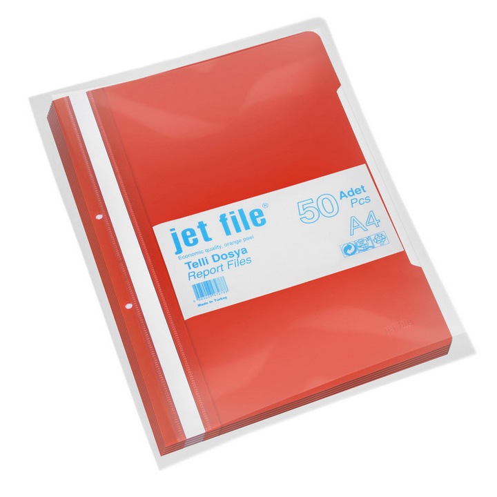 Set 10 dosare PP cu sina si perforatii - rosu