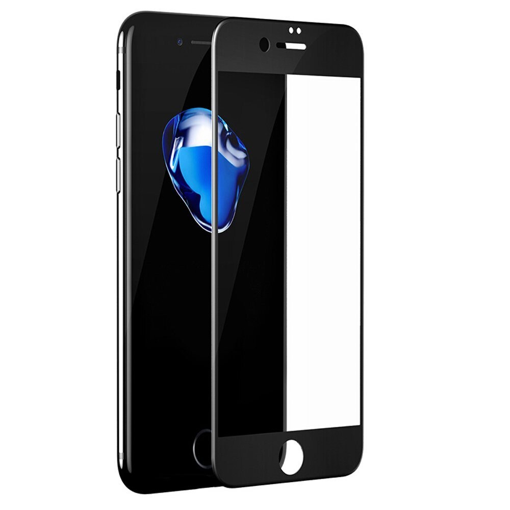 Folie sticla securizata iPhone 6, 5D, protectie completa ecran si margini curbate, Negru