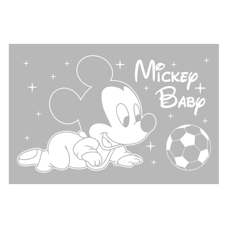 Sticker Decorativ - SMAER - Mickey Baby - 60cm x 100cm - Alb