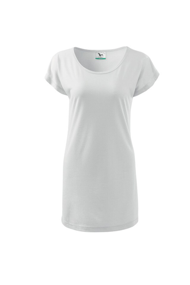 Tricou tip rochie , Malfini, alb, XS